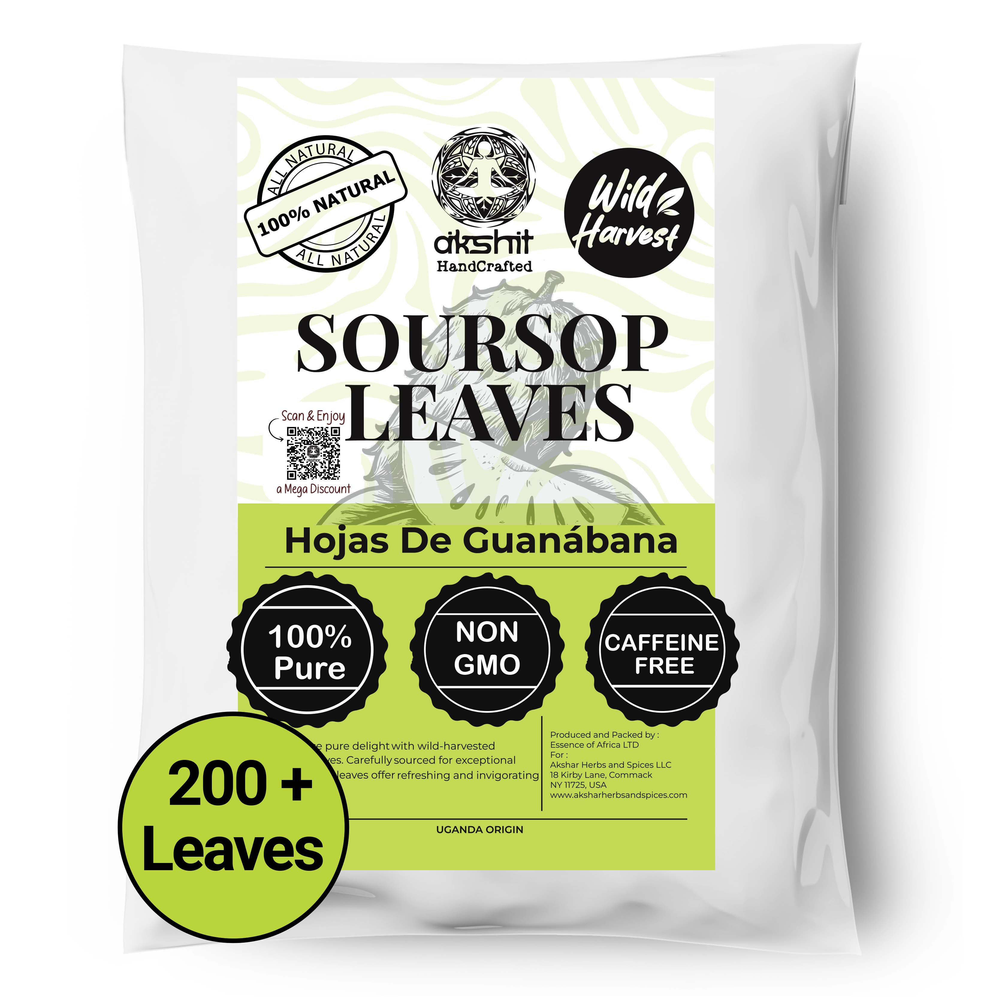 Soursop Leaves 73.8g, Hojas de Guanabana 200+Graviola Leaves