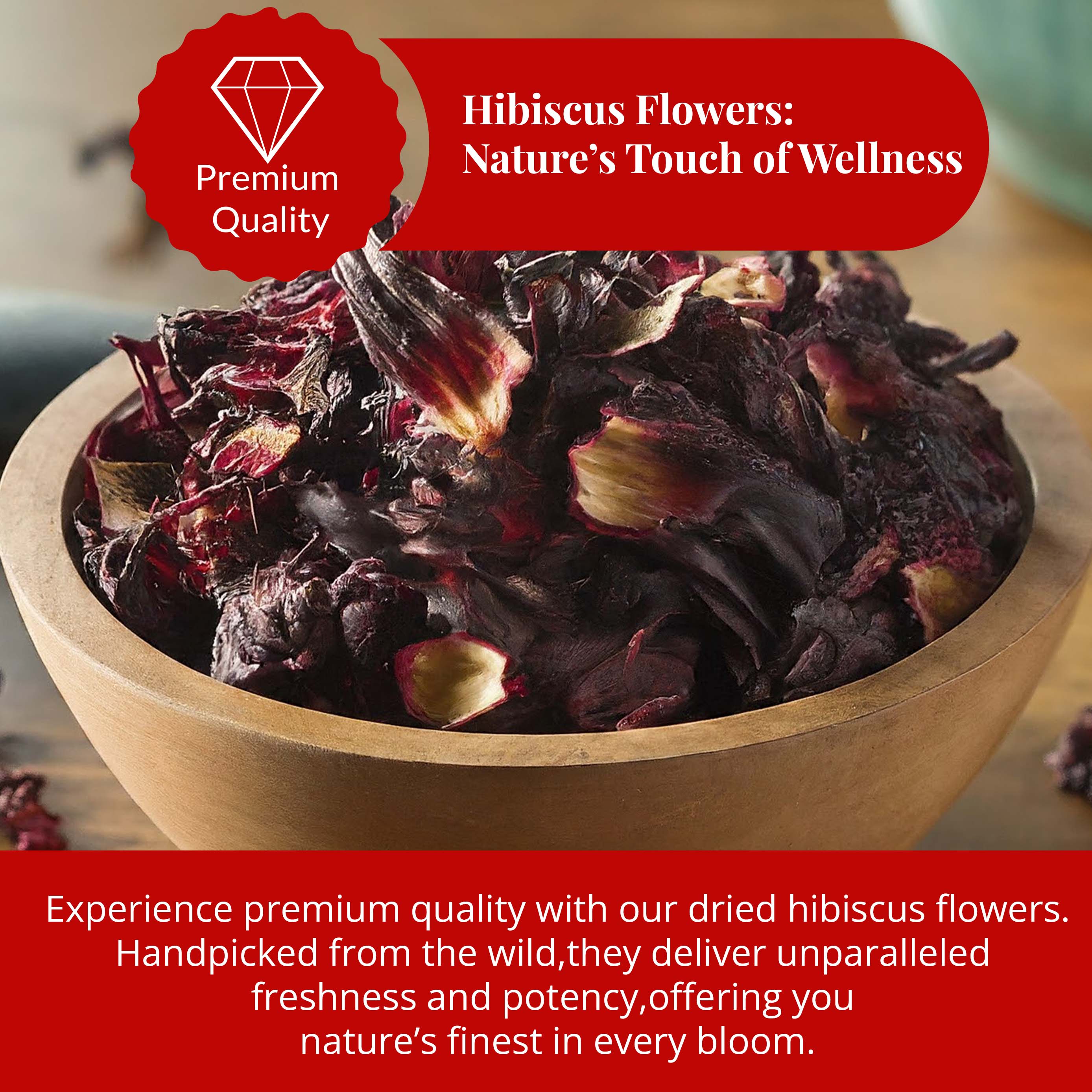 Dried Hibiscus Flower Petals , 100% Natural. 5 oz.