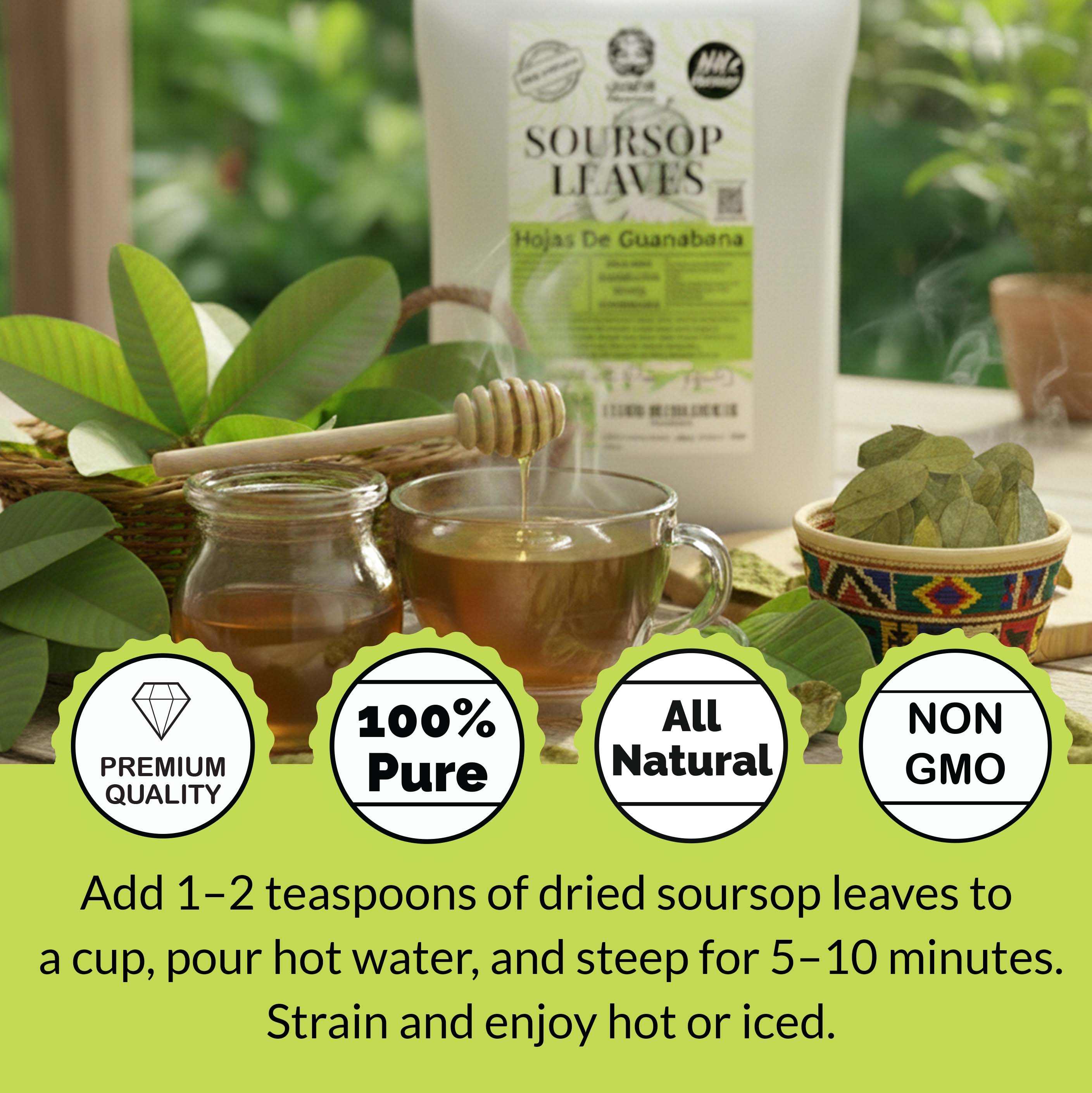 Soursop Leaves 73.8g, Hojas de Guanabana 200+Graviola Leaves
